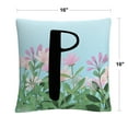 thumbnail image 2 of Pink Floral Garden Letter Illustration P By Abc 16 X 16 Decorative Throw Pillow, 2 of 5