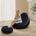 thumbnail image 3 of Sofá Silla Reclinable Plegable Tumbona Inflable Flocado PVC para Cine Familiar Noche Juegos Fiesta Camping, 3 of 9