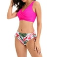 thumbnail image 4 of REORIAFEE Women Swimsuit Bikini Modest Bathing Suit Retro Beachwear Bikini Set Hot Pink L, 4 of 4