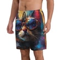 thumbnail image 2 of Salouo Cool Cat With Sunglasses Pattern Swim Trunks for Men,Men's Hawaiian Bathing Suit Swimsuits Quick Dry Swimming Board Shorts Beach Shorts with Pockets-XX-Large, 2 of 6