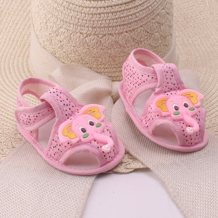 

NEGJ Sandals Soft Baby Cartoon Elephant Shoes Toddler Sole Cute Cloth Baby Shoes