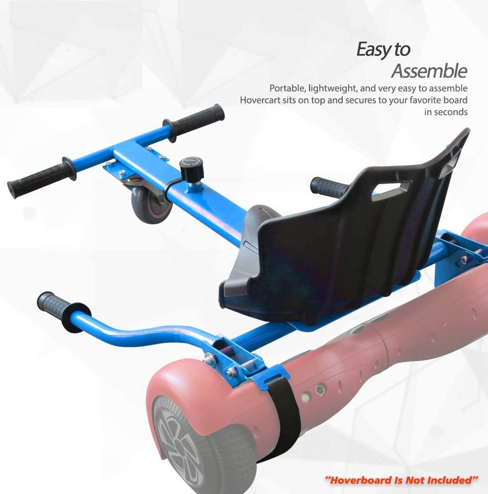 Hover Kart Go Kart Adjustable Seat Attachment for 6.5" Hover-Board Buggy - Blue