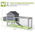 thumbnail image 2 of Chicken Coop Outdoor for Multiple  Chickens, Wooden Duck House with Run & Nesting Box, Waterproof Hutch with Pull-Clean Tray, Ramp, and Resting Area, Gray, 2 of 10