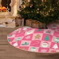 thumbnail image 5 of Balery Pink Christmas Cheer Printed Christmas Tree Skirt , Merry Christmas Party Christmas Tree Decoration,Adjustable Tree Skirt-36", 5 of 6
