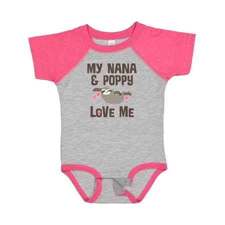 

Inktastic Nana and Poppy Love Me Sloth Gift Baby Girl Bodysuit