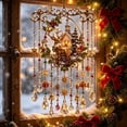 thumbnail image 3 of Ynsdnzl Christmas Vintage Hanging Ornament, Santa Sleigh & Reindeer Scene, Acrylic Crystal Tassel Design, Festive Wall Window Door Decor, Holiday Accent, 3 of 6