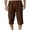 Coffee-01, variant on VIPOIN Men's Long Linen Shorts Casual Summer Beach Below Knee Length Pocketed 3/4 Drawstring Capri Pant