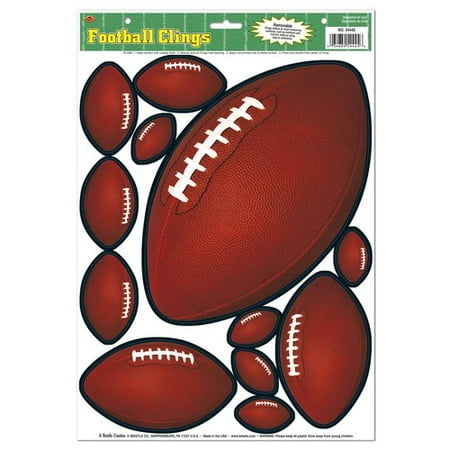 UPC 034689544456 product image for Beistle 54445 Football Clings Pack of 12 | upcitemdb.com