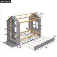 thumbnail image 6 of Clearance! Twin Size House Platform Bed with Storage Shelves and Twin Size Trundle, Grey, 6 of 9