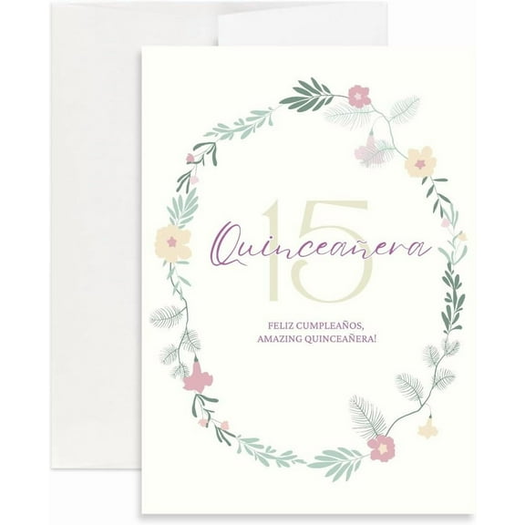Christian Spanish Quinceañera Card | Birthday Card for 15 Year Old