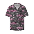 thumbnail image 2 of Lsque Lovely Mom Ever print Men's Cuban Collar Short Sleeve Shirt Summer Beachwear Casual Button Down Fashionable Vacation Leisure Shirt-4X-Large, 2 of 7