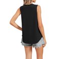 thumbnail image 2 of Women's Casual Sleeveless Tank Top with Scoop Neck and Pleated Front Boho Tops Loose Fit Tunics Summer Vacation Outfits Flowy, 2 of 6