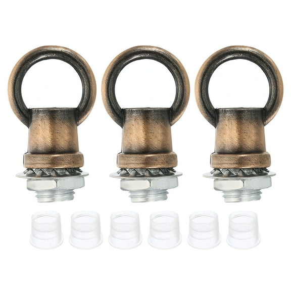 Uxcell M10 Thread Lifting Eye Nut Female Loop Holder Hook Ring 8kg Load 14mm Red Bronze 3 Set