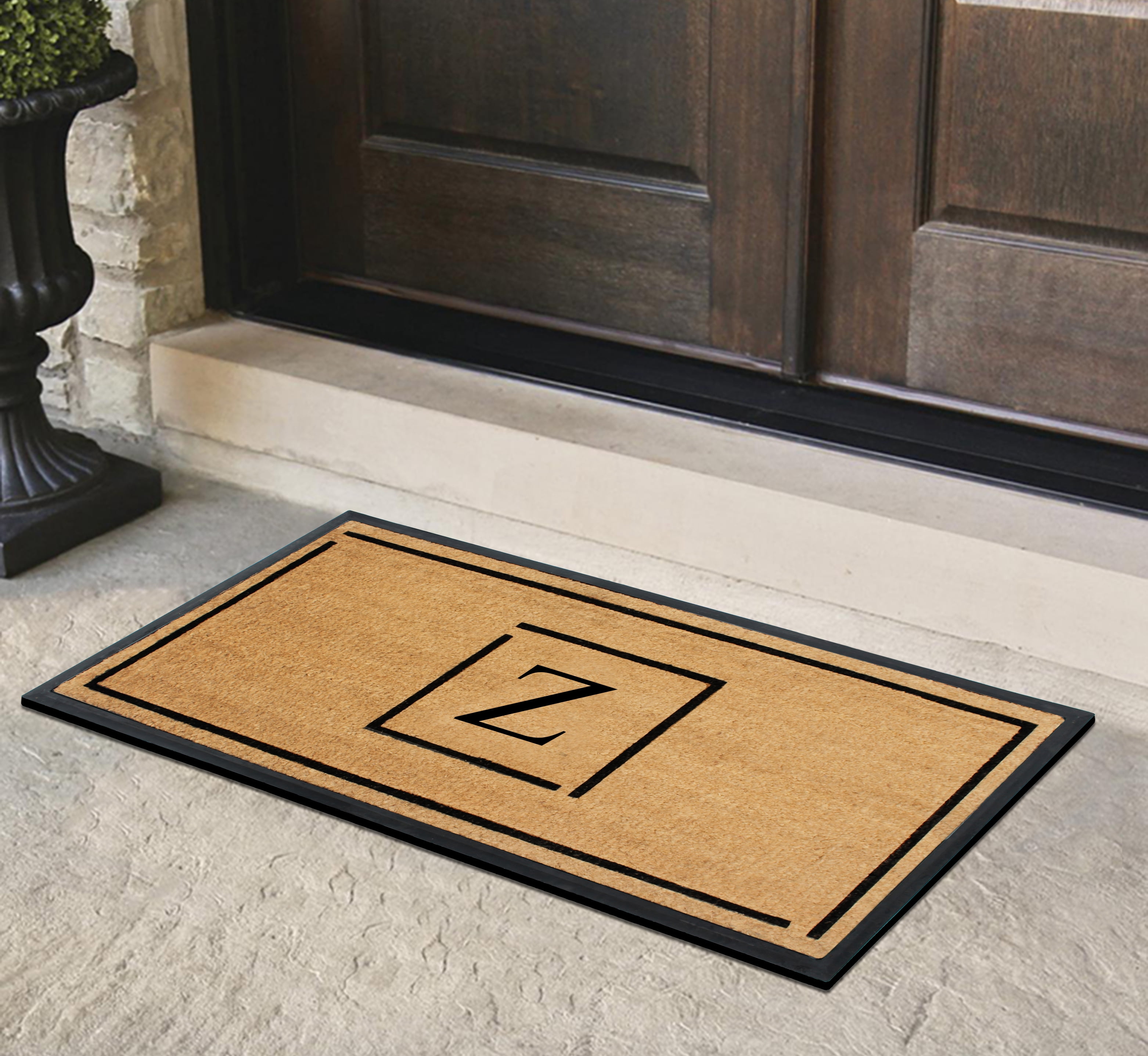 A1 Home Collections Hand-Crafted Rubber Coir Doormat Double/Single Door Mat for Outdoor 24x48 inch