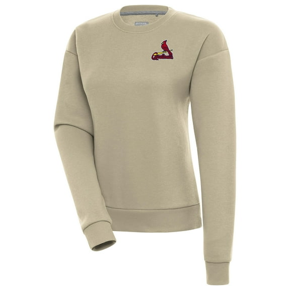 Women's Antigua Khaki St. Louis Cardinals Victory Pullover Sweatshirt