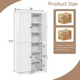 thumbnail image 3 of Gymax 72.5'' Kitchen Pantry w/4 Door 6-Tier Shelves Freestanding Modern Storage White, 3 of 10