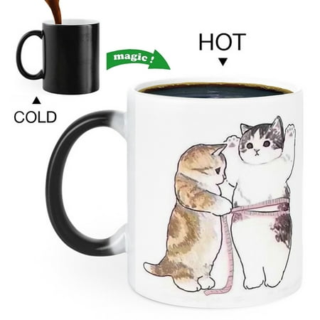 

Funny Cat Mug Color Changing Porcelain Coffee Cup Ceramic Milk Mug for Couple
