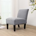 thumbnail image 2 of Rosnek Armless Accent Chair Cover Slipcover, Spandex Removable Armless Chair Furniture Protector Covers for Living Dining Room Hotel, Light Gray, 2 of 6