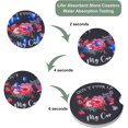 thumbnail image 4 of 4 Pieces Car Cup Holder Coasters Floral Style Car Coasters Funny Cup Coasters Absorbent Ceramic Cup Holders for Keeping Car Cup Holders Dry and Clean, 2.56 Inch (Black Background), 4 of 7