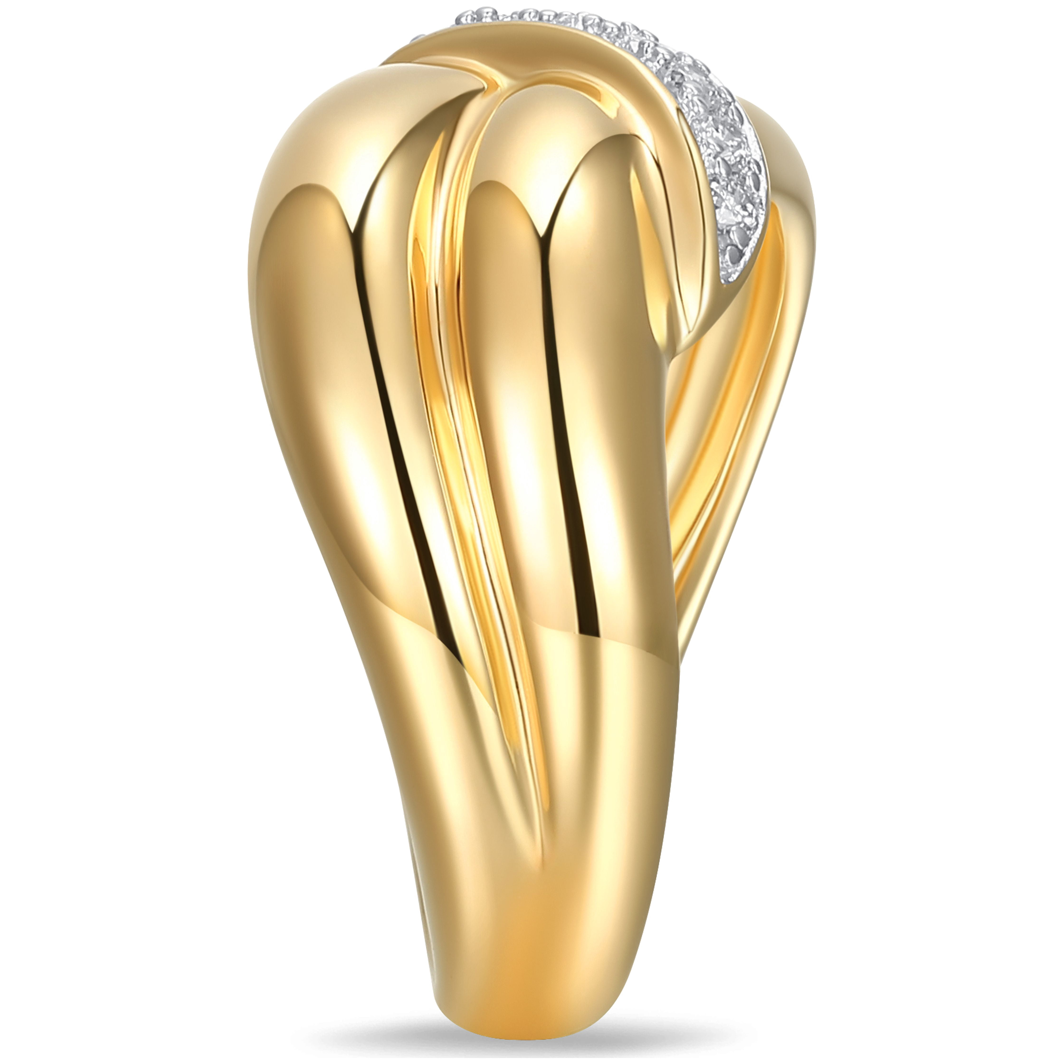 Forever Facets 18k Gold Plated Sterling Silver 1/6 CT TW Lab Grown Diamond Ring, Adult Female