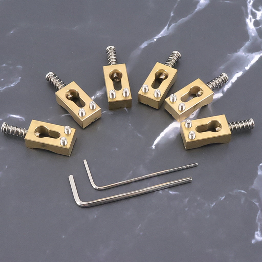 6Pcs Vibrato Bridge Saddles Spacing 10.5mm Electric Guitar Gourd Bridge Saddles
