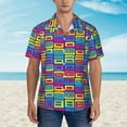 thumbnail image 2 of Fotbe Cassette Tapes Hawaiian Shirt for Men Unisex Summer Beach Casual Short Sleeve Cotton Linen Button Down Shirts-Medium, 2 of 5