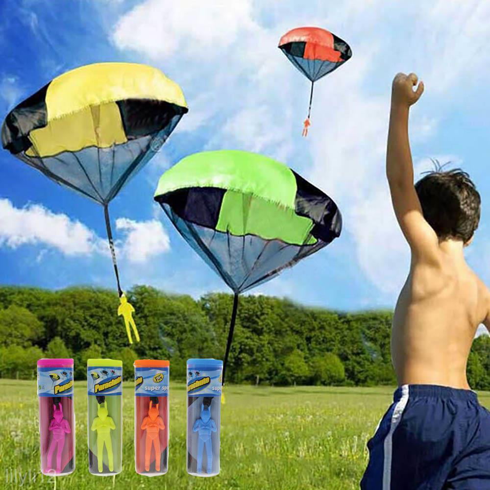 MagiDeal 2x Mini Parachute Parachutist Toy Loot/Party Bag Filler Green+Blue 