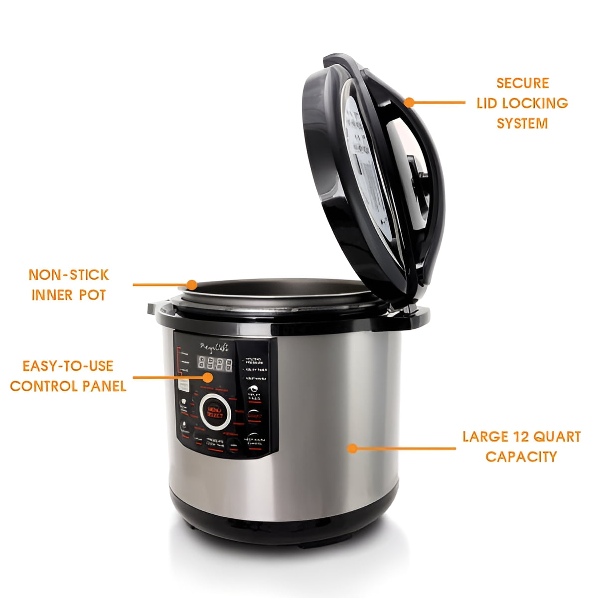 Megachef 12-Quart Digital Pressure Cooker, 17" x 15"