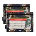 thumbnail image 2 of ALAZA 2 Pack Pencil Pouch Checkered Grid-b1 Pencil Case for 3 Ring Binder Clear Window Pencil Bag Organizers, 2 of 6