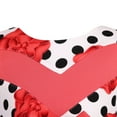 thumbnail image 3 of Little Girls Red Roses Black Polka Dot Flower Party Dress 5, 3 of 7