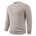thumbnail image 2 of RXMEKW Elastic Knit Sweater For Men Solid Color Round-Neck Long Sleeve Pullover For Casual Wear Polyester Black L, 2 of 9
