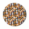 thumbnail image 1 of Geometric Mouse Pad for Computers, Colorful Triangles and Diagonal Squares Forming Abstract Mosaic Art Shapes, Round Non-Slip Thick Rubber Modern Gaming Mousepad, 8" Round, Multicolor, by Ambesonne, 1 of 2