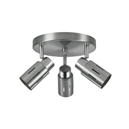 Globe Electric Kenneth 3 Light Brushed Steel Track Lighting Canopy Led Bulbs Included 59327 Globe Electric Kenneth 3 Light Brushed Steel Track Lighting Canopy Led Bulbs Included 59327
