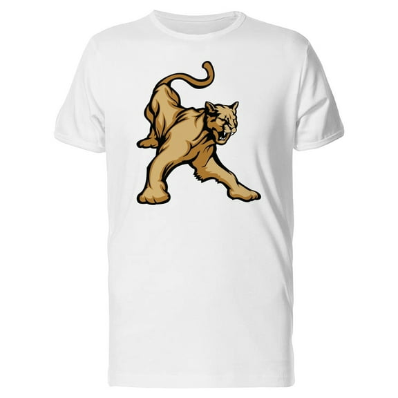 Cougar Mascot, Angry, Cool T-Shirt Men -Image by Shutterstock, Male Medium