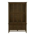 thumbnail image 2 of Benjara Zian 76 Inch Sideboard Buffet and Hutch Cabinet, 4 Drawers, Cherry Brown, 2 of 5