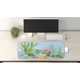 thumbnail image 2 of Graphic Beach Computer Mouse Pad, Cartoon Composition of Underwater Botany with Sea Plants and Rocks, Rectangle Non-Slip Rubber Mousepad Large, 31" x 12", Pale Blue Multicolor, by Ambesonne, 2 of 2