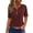 Brown, variant on Womens Blouses Loose Fit Comfy Cotton Blend Plus Size Tops Solid Plus V-Neck Tshirts Holiday Beach Short Sleeve Blouse Casual Cotton Linen T-shirt Cozy Style Ladies Tee Tshirt Pi