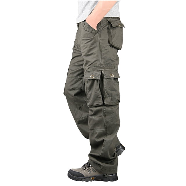 Cameland Men's Cargo Pants Slim Multi Pocket Straight Trousers Outdoor Sports Overalls Pants