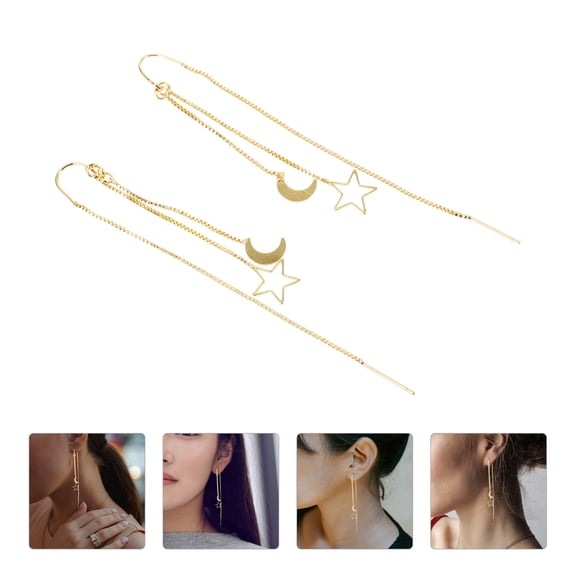 Luxshiny Pull Through Earrings For Women Classic Threader Earring 1 Pair