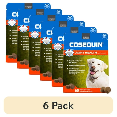 (6 pack) Nutramax Cosequin for Dogs Joint Health Supplement, Soft Chews, 60 Count
