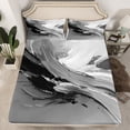thumbnail image 2 of Manfei Female Men Abstract Gradient Oil Painting Full Size Sheets 4-Piece,Grey Black Breathable Bed Sheets,Vintage Aesthetic Lightweight Sheet Sets,Lightweight Room Decor, 2 of 7