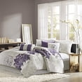 thumbnail image 1 of Madison Park Lola Ensemble de Literie Imprimé 7 Pcs, Grand, Gris/violet, 1 of 5