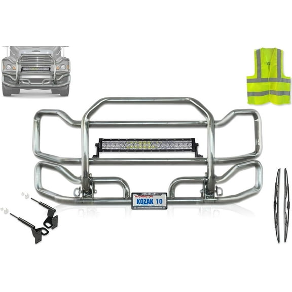 Chrome Steel Front Grille Deer Moose Brush Bumper Guard Large Compatible with Freightliner Century