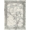 thumbnail image 4 of Well Woven Lezlee Grey Retro Border Marble Pattern Area Rug 5x7 (5'3" x 7'3"), 4 of 7