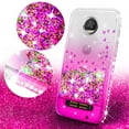 thumbnail image 3 of Liquid Glitter Phone Case for Moto G6 Case w/ [Temper Glass] Cute Shock Proof Bling Diamond Rhinestone Bumper Sparkly Clear Thin Soft for Girls Women - Hot Pink, 3 of 4