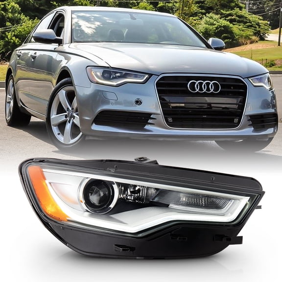 2012-2015 Audi A6 S6 HID w/o AFS LED DRL Projector Headlight Headlamp-Passenger