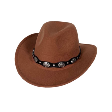 Ginsiom Women Men Cowboy Cowgirl Hats Felt Wide Brim Western Hat with Belt Buckle
