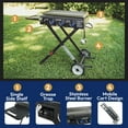 thumbnail image 2 of Razor Griddle Portable 3 Burner 30,000 BTU Gas Grill & Griddle Cart w/Shelf, 2 of 12