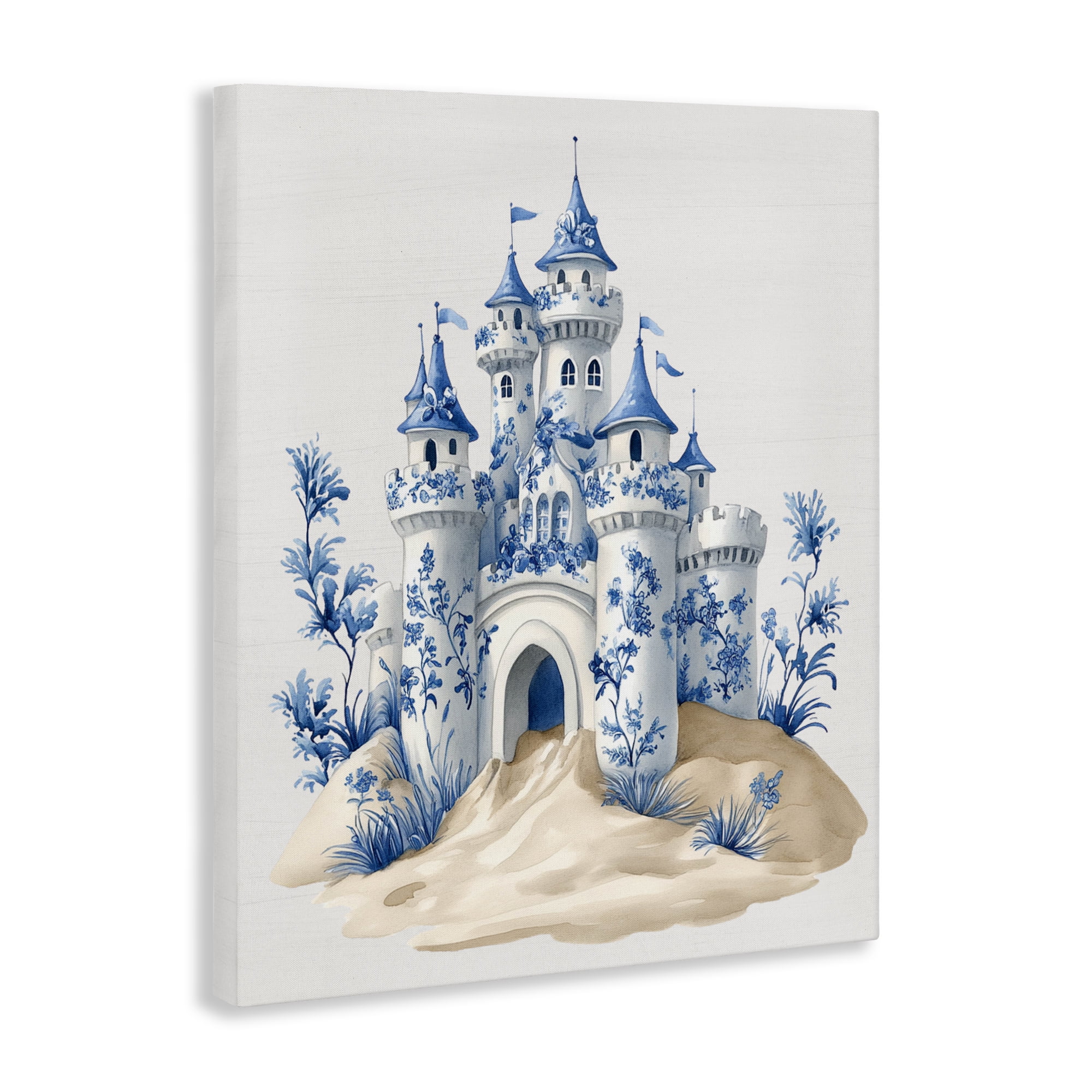 Funky Toile Castle Canvas Wall Art, design by Lettered and Lined