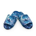 thumbnail image 2 of COEQINE Panda Moon Blue Fall Slippers for Women, Fuzzy Slides Indoor Warm Fluffy Slides Cute House Slippers Open Toe Machine Washable Slip On Bedroom Sandals for Ladies, 38-39, 2 of 7